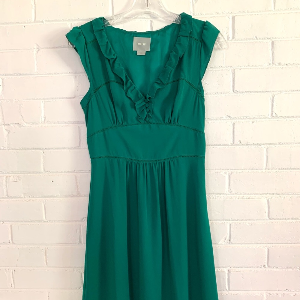 Anthropologie Maeve Emerald Dress